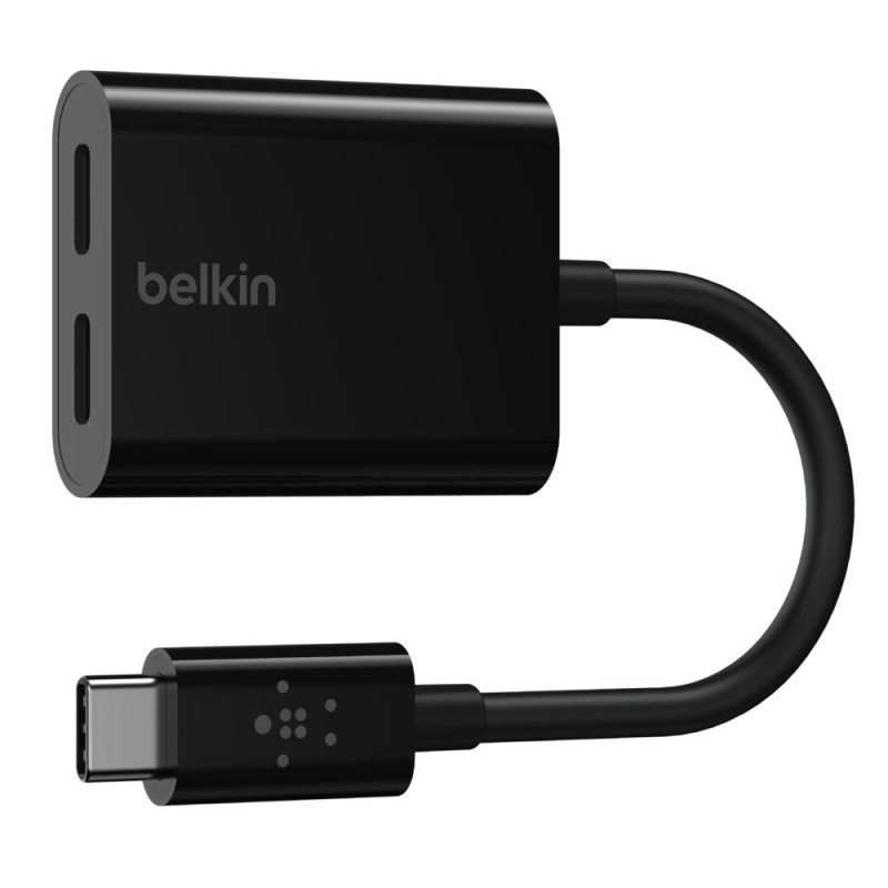 Belkin RockStar USB-C Audio- und Ladeadapter Schwarz